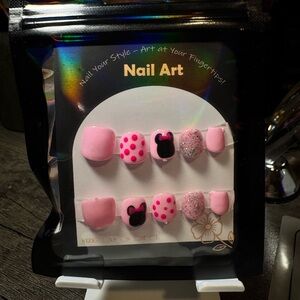 Pink and Black Nail Art Set